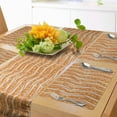 thumbnail image 1 of Ambesonne Burnt Orange Table Runner & Placemats, Chevron Zigzag Print, Placemat 4 pcs + Runner 14"x72", Burnt Orange Off White, 1 of 2