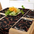 thumbnail image 1 of Ambesonne Burnt Orange Table Runner & Placemats, Ethnic Fish Art, Placemat 4 pcs + Runner 12"x72", Black Burnt Orange Peach, 1 of 2