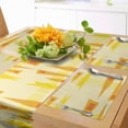 thumbnail image 1 of Ambesonne Burnt Orange Table Runner & Placemats, Geometric Summer Forms, Placemat 4 pcs + Runner 12"x90", Yellow Marigold and Cream, 1 of 2