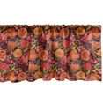 thumbnail image 1 of Ambesonne Burnt Orange Window Valance, Abstract Floral Pattern with Petals Leaves and Berries Doodle Art, Curtain Valance for Kitchen Bedroom Decor with Rod Pocket, 54" X 12", Dark Fuchsia Multicolor, 1 of 2