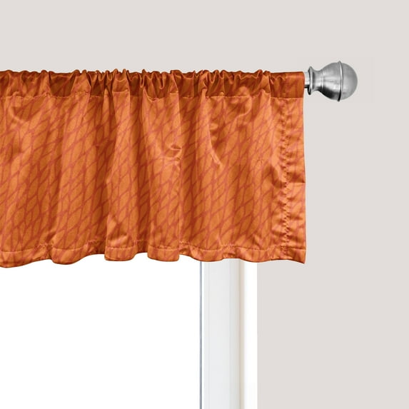 Ambesonne Burnt Orange Window Valance, Nature Growth Leaves, 54" X 12", Orange Burnt Orange