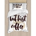 thumbnail image 1 of Ambesonne But First Coffee Duvet Cover Sets, Saying Grunge Mug, 2-Twin, White Beige, 1 of 3