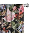thumbnail image 1 of Ambesonne Butterflies Curtains, Colorful Blooms Garden, Pair of 28"x84", Black Multicolor, 1 of 1