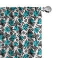 thumbnail image 1 of Ambesonne Butterflies Curtains, Striped Spring Insect, Pair of 28"x63", Sky Blue Black White, 1 of 5