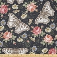 thumbnail image 1 of Ambesonne Butterflies Fabric by the Yard Microfiber, Grungy Antique Roses, 10 Yards, Dark Khaki and Pale Rust, 1 of 2