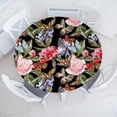 thumbnail image 1 of Ambesonne Butterflies Fitted Round Tablecloth, Colorful Blooms Garden, 45"- 56" Diameter, Black Multicolor, 1 of 1