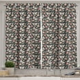 thumbnail image 1 of Ambesonne Butterflies Kitchen Curtains, Grungy Antique Roses, 55"x36", Dark Khaki and Pale Rust, 1 of 3