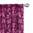 thumbnail image 1 of Ambesonne Butterfly Window Curtains, Abstract Pink Butterflies, Each 28" W x 63" L, Magenta Pale Pink Maroon, 1 of 4