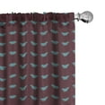 thumbnail image 1 of Ambesonne Butterfly Window Curtains, Blue Wings on Dark, Each 28" W x 84" L, Maroon and Turquoise, 1 of 4