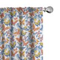 thumbnail image 1 of Ambesonne Butterfly 4-Panel Curtains, Flying Spring Insects, 56"x95", Coral Yellow and Blue, 1 of 4