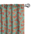 thumbnail image 1 of Ambesonne Butterfly 4-Panel Curtains, Stripes on the Background, 56"x95", Vermilion Sea Green, 1 of 4