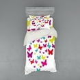 thumbnail image 1 of Ambesonne Butterfly Bedding Set 3 Pcs, Butterfly Heart Love, Twin, Multicolor, 1 of 2
