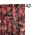 thumbnail image 1 of Ambesonne Butterfly Curtains, Butterflies Cluster Print, Pair of 28"x84", Coral Pale Ruby and Burgundy, 1 of 1