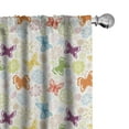 thumbnail image 1 of Ambesonne Butterfly Curtains, Cartoon Style Vivid, Pair of 28"x95", Multicolor, 1 of 5