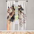 thumbnail image 1 of Ambesonne Butterfly Curtains, Monarch Butterfly Pattern, Pair of 28"x63", Dark Peach, 1 of 2