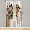 thumbnail image 1 of Ambesonne Butterfly Curtains, Monarch Butterfly Pattern, Pair of 28"x95", Pale Vermilion, 1 of 2
