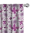 thumbnail image 1 of Ambesonne Butterfly Curtains, Purple Color Fauna, Pair of 28"x95", Purple White, 1 of 5