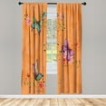 thumbnail image 1 of Ambesonne Butterfly Curtains, Springtime Moths Dancing, Pair of 28"x63", Dark Peach, 1 of 2