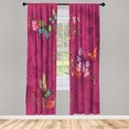 thumbnail image 1 of Ambesonne Butterfly Curtains, Springtime Moths Dancing, Pair of 28"x84", Magenta Marigold, 1 of 2