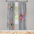 thumbnail image 1 of Ambesonne Butterfly Curtains, Springtime Moths Dancing, Pair of 28"x84", Pale Purpleblue, 1 of 2