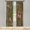 thumbnail image 1 of Ambesonne Butterfly Curtains, Springtime Moths Dancing, Pair of 28"x84", Sepia Coral, 1 of 2