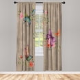 thumbnail image 1 of Ambesonne Butterfly Curtains, Springtime Moths Dancing, Pair of 28"x95", Warm Taupe, 1 of 2