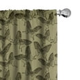 thumbnail image 1 of Ambesonne Butterfly Curtains, Vintage Moth Butterflies, Pair of 28"x84", Dark Olive Green and Cocoa, 1 of 5