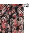 thumbnail image 1 of Ambesonne Butterfly Curtains, Watercolor Summer Wings, Pair of 28"x95", Black Brown and Coral, 1 of 5