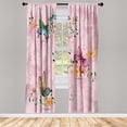thumbnail image 1 of Ambesonne Butterfly Curtains, Wings Transformation Art, Pair of 28"x95", Pale Pink, 1 of 2