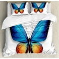 thumbnail image 1 of Ambesonne Butterfly Duvet Cover Sets, Cycle of Life Theme, 2-Queen, Orange Blue Black, 1 of 7