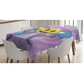 thumbnail image 1 of Ambesonne Butterfly Emoji Tablecloth Rectangular Table Cover, Dreamy Wings Funny, 60"x84", Lilac Blue and Mustard, 1 of 4