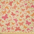 thumbnail image 1 of Ambesonne Butterfly Fabric by the Yard Microfiber, Colored Dragonflies Image, 5 Yards, Peach Coral and Cream, 1 of 1