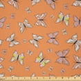 thumbnail image 1 of Ambesonne Butterfly Fabric by the Yard Microfiber, Papillon Cartoon, 10 Yards, Apricot Pale Pink, 1 of 2