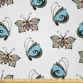 thumbnail image 1 of Ambesonne Butterfly Fabric by the Yard Microfiber, Pastel Winged Animals Art, 1 Yard, Blush and Pale Sky Blue, 1 of 2
