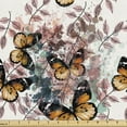 thumbnail image 1 of Ambesonne Butterfly Fabric by the Yard Upholstery, Monarch W?ngs Grunge Art, 1 Yard, Rose Marigold, 1 of 1