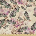 Ambesonne Butterfly Fabric by the Yard Upholstery, Romantic Petals ...