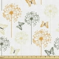 thumbnail image 1 of Ambesonne Butterfly Fabric by the Yard Upholstery, Herbal Blossoms Dandelion, 2 Yards, White Apricot, 1 of 5
