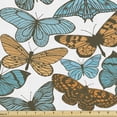 thumbnail image 1 of Ambesonne Butterfly Fabric by the Yard Upholstery, Spring Time Theme Flies, 3 Yards, Blue Orange, 1 of 4