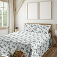 thumbnail image 1 of Ambesonne Butterfly Fitted & Flat Sheet with Shams 4 Pcs Set, Delicate Monarch Wings, Full, Blue Pink Camel, 1 of 5
