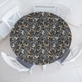 thumbnail image 1 of Ambesonne Butterfly Fitted Round Tablecloth, Forest Wings Animal Skin, 56"- 60" Diameter, Marigold Black and White, 1 of 5