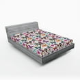 thumbnail image 1 of Ambesonne Butterfly Fitted Sheet 2 Pcs Set, Retro Style Ornaments, King, Multicolor, 1 of 3