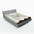 thumbnail image 1 of Ambesonne Butterfly Fitted Sheet, Abstract Retro Spring, Queen Size, White Brown and Grey, 1 of 2