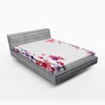 thumbnail image 1 of Ambesonne Butterfly Fitted Sheet, Aquarelle Floral Boho Art, Full Size, Purple White Pink, 1 of 2