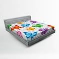 thumbnail image 1 of Ambesonne Butterfly Fitted Sheet, Colorful Ornate Wings, Queen Size, Multicolor, 1 of 2