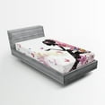 thumbnail image 1 of Ambesonne Butterfly Fitted Sheet, Fantasy Girl in Flowers, Twin Size, Multicolor, 1 of 3