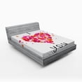 thumbnail image 1 of Ambesonne Butterfly Fitted Sheet, Heart Love, Full Size, Multicolor, 1 of 2