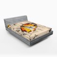 thumbnail image 1 of Ambesonne Butterfly Fitted Sheet, Meditative Journey, Queen Size, Orange Black Cream, 1 of 2