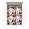 thumbnail image 1 of Ambesonne Butterfly Fitted Sheet, Monarch Wıngs Grunge Art, Full Size, Rose Marigold, 1 of 5