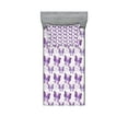 thumbnail image 1 of Ambesonne Butterfly Fitted Sheet & Pillow Sham Set, Modern Poly Effect, Twin, Purple Pale Blue White, 1 of 2