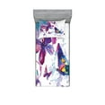 thumbnail image 1 of Ambesonne Butterfly Fitted Sheet & Pillow Sham Set, Watercolor Art Modern, Twin, Multicolor, 1 of 2